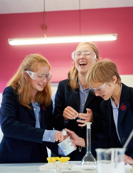 Rendcomb College Head of College, Rob Jones with students